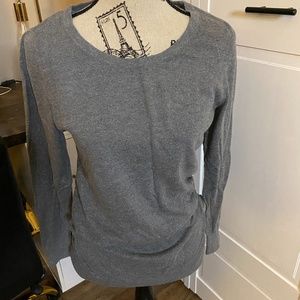 Motherhood Maternity Gray Knit Cinched Sweater